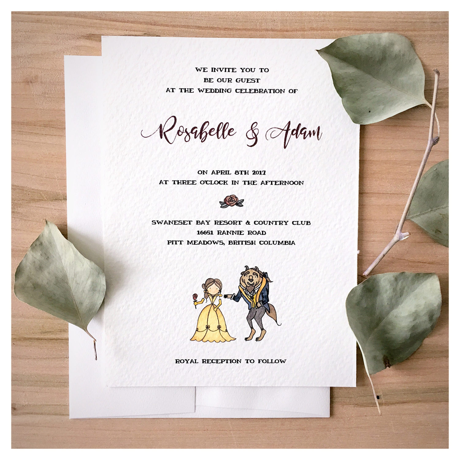 Beauty And The Beast Wedding Invitations Sample Enchanted Wedding