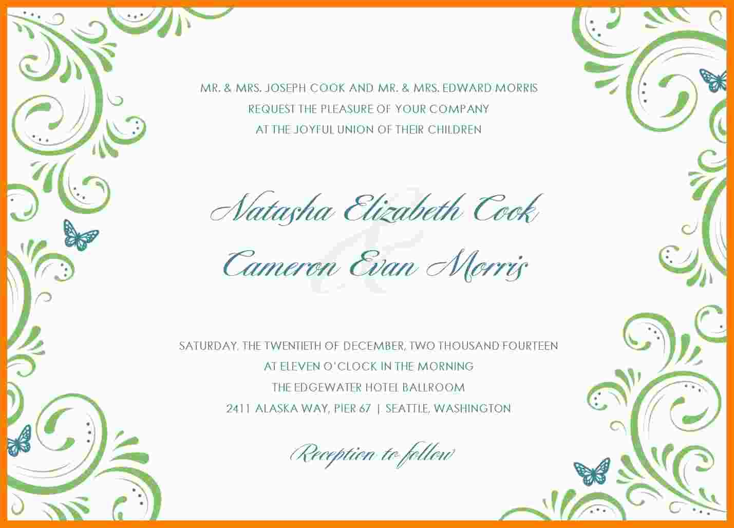 Wedding Invitations Free Samples 7 Free Sample Wedding Invitations ...