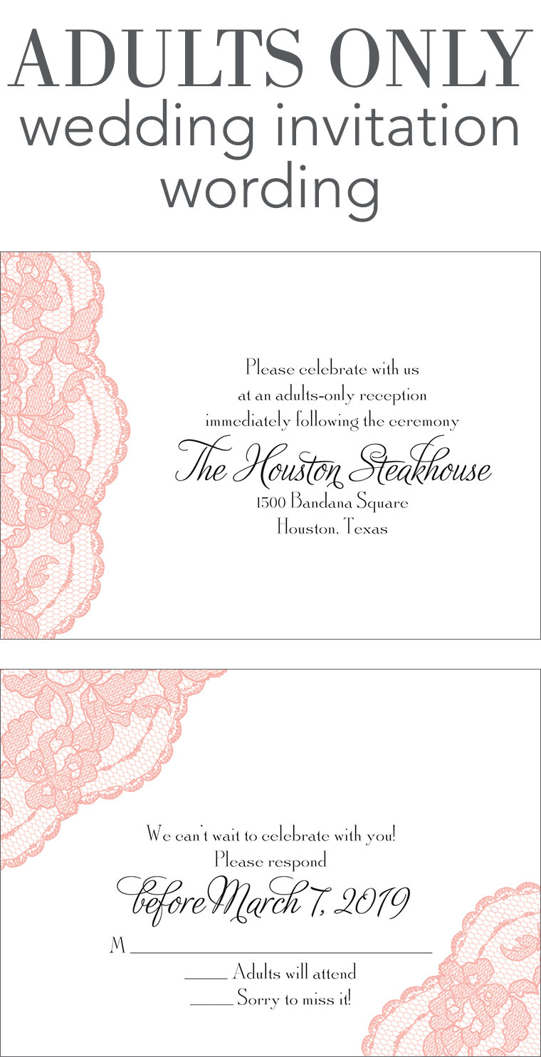 Wedding Reception Invitation Adults Only Wedding Invitation Wording
