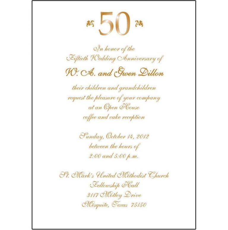 50th Wedding Anniversary Invitation Wording 50th Wedding Anniversary