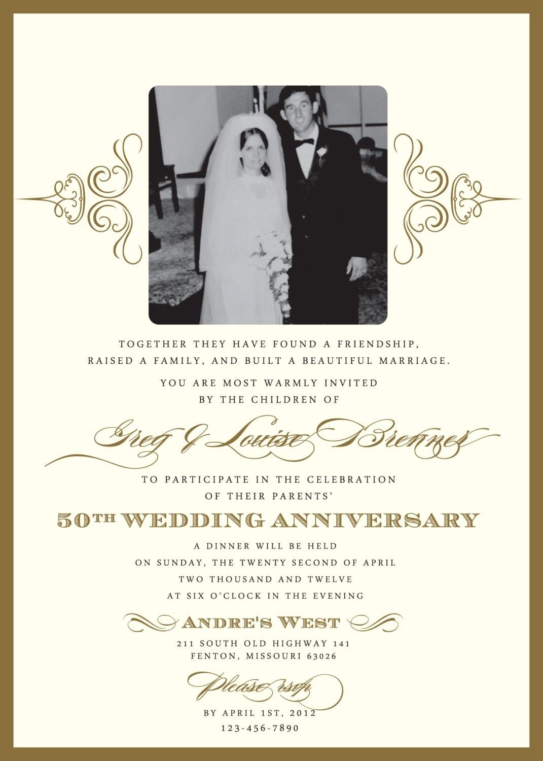 50Th Wedding Anniversary Invitation Wording Wedding Anniversary Invitations What You Should Do To Find Out