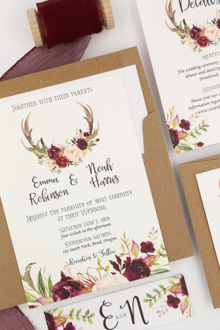 27 Wonderful Photo Of Antler Wedding Invitations Denchaihosp Com   Antler Wedding Invitations Rustic Antler Wedding Invitations Perfect For A Woodland Or Mountain 