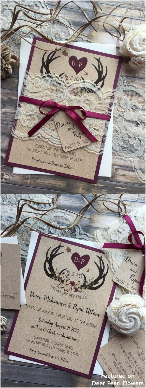 27+ Wonderful Photo of Antler Wedding Invitations - denchaihosp.com