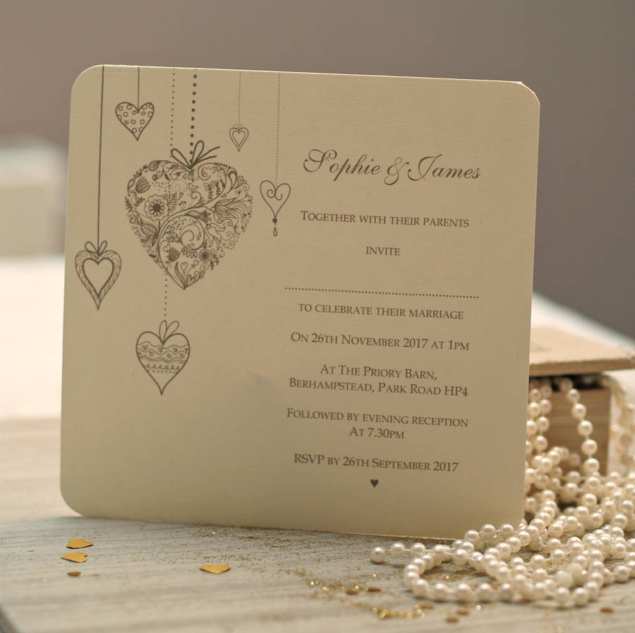 Customized Wedding Invitations Personalised Hearts Wedding Invitations Beautiful Day