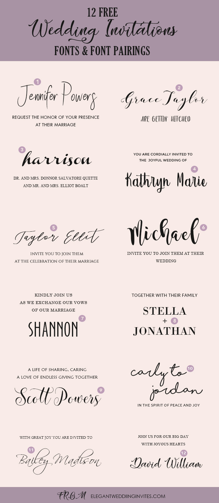 Font For Wedding Invitations Wedding Invitation Font Pairing Guide With Free Killer Fonts To