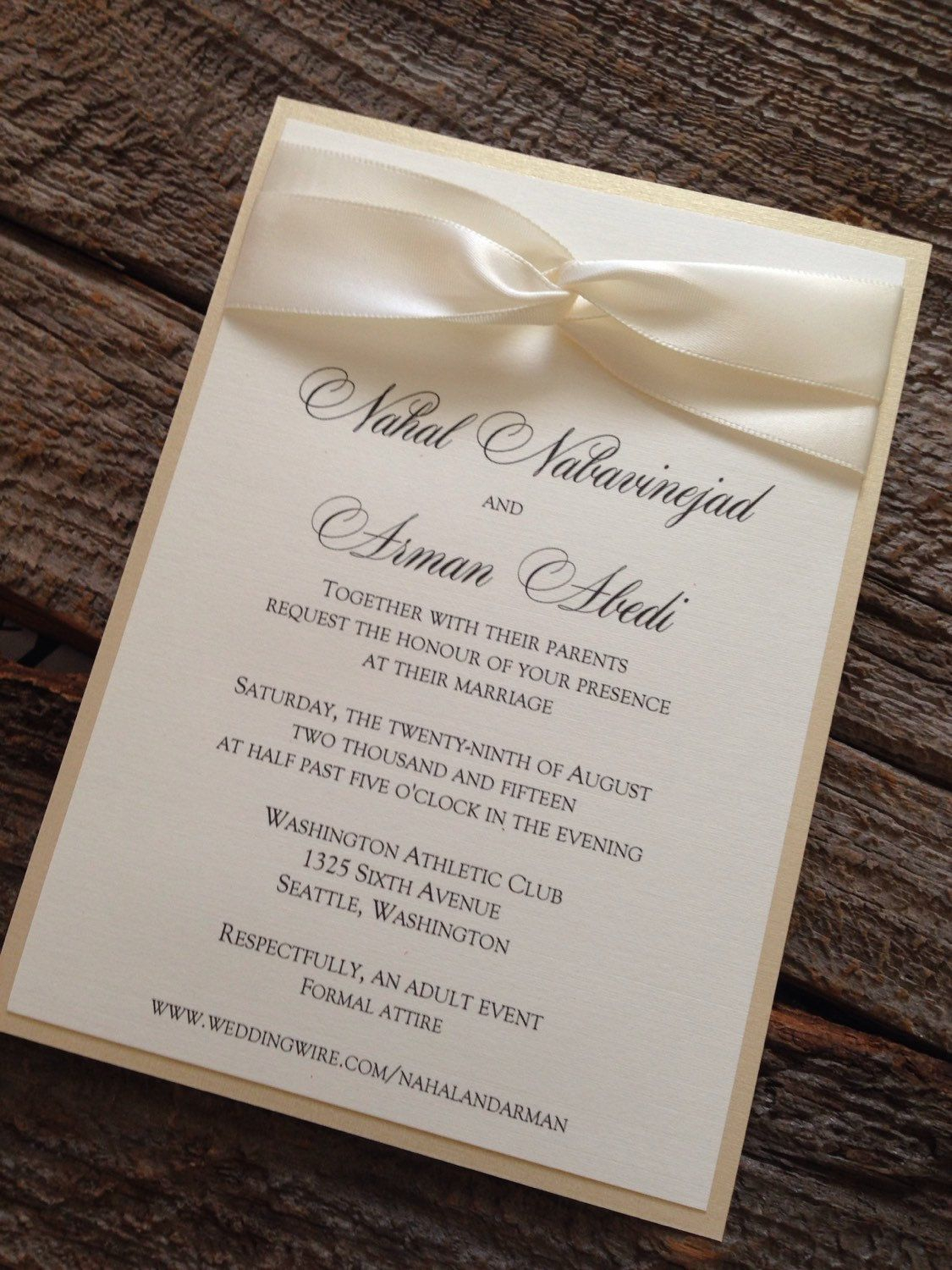 Ivory Wedding Invitations Elegant Wedding Invitation Set Champagne Wedding Invitation