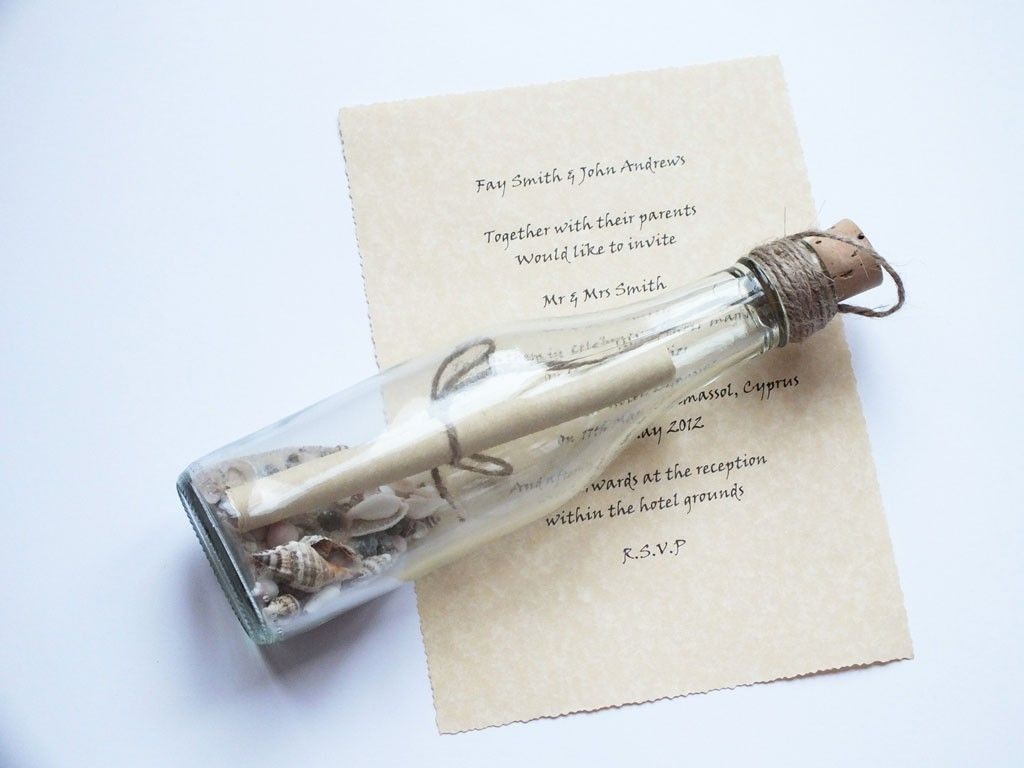 Message In A Bottle Wedding Invitations Message In A Bottle Wedding Invitation Time Theme Pinterest