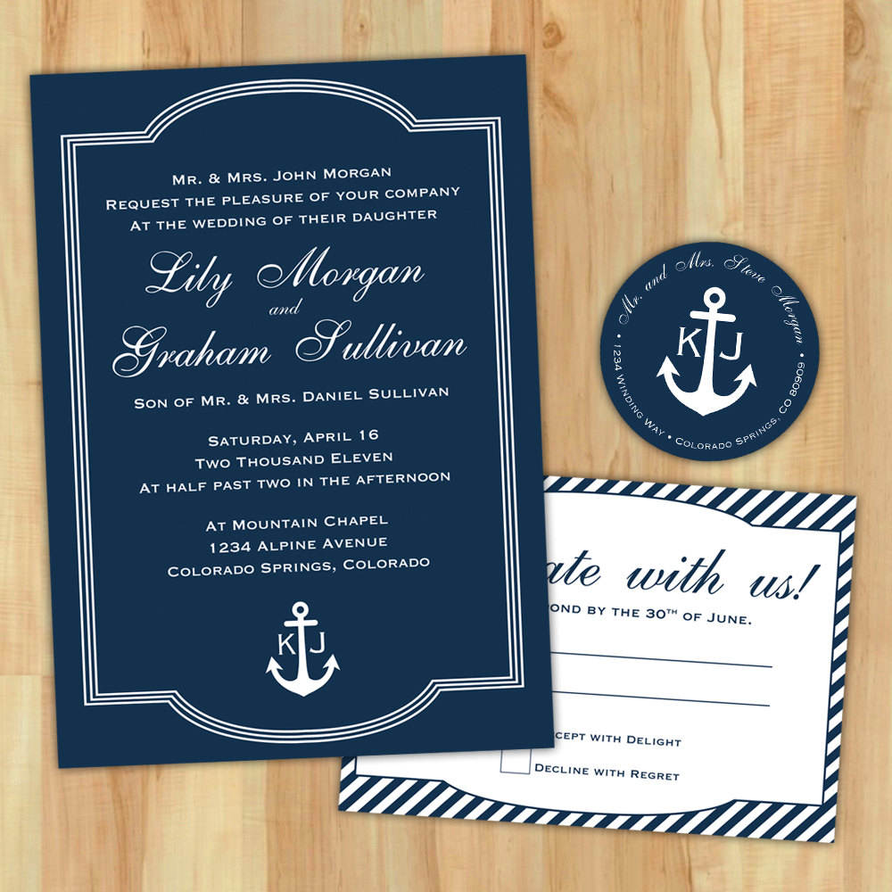 Nautical Wedding Invitation Template Nautical Wedding Invitations Nautical Wedding Invitations