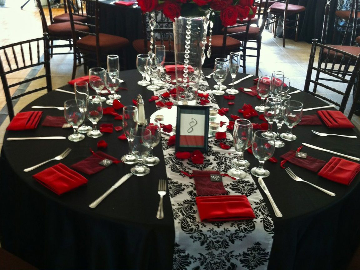 Red And Black Wedding Decorations Red White And Black Wedding Table ...