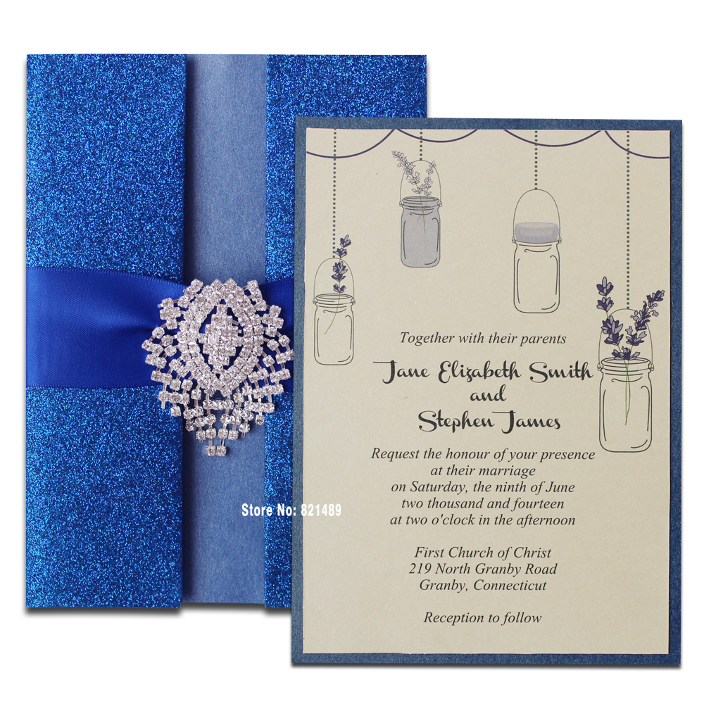 Royal Blue Wedding Invitations Royal Blue Wedding Invitation Shimmer Invitation Card Blue
