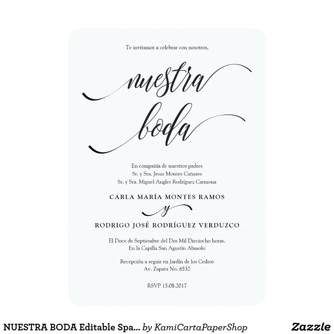 Spanish Wedding Invitations Nuestra Boda Editable Spanish Wedding Invitation In 2019 Pdf Print