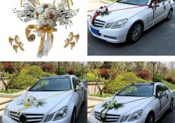 Wedding Car Decoration Kit Magideal 12pcsset Wedding Car Decorations Kit Diy Artificial Silk