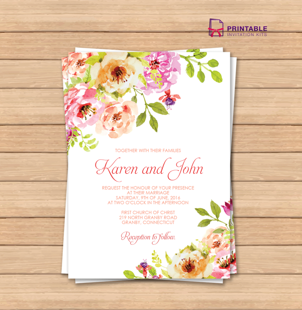 Wedding Invitation Editable Template This Would Be Great With Different Colors Free Pdf Wedding