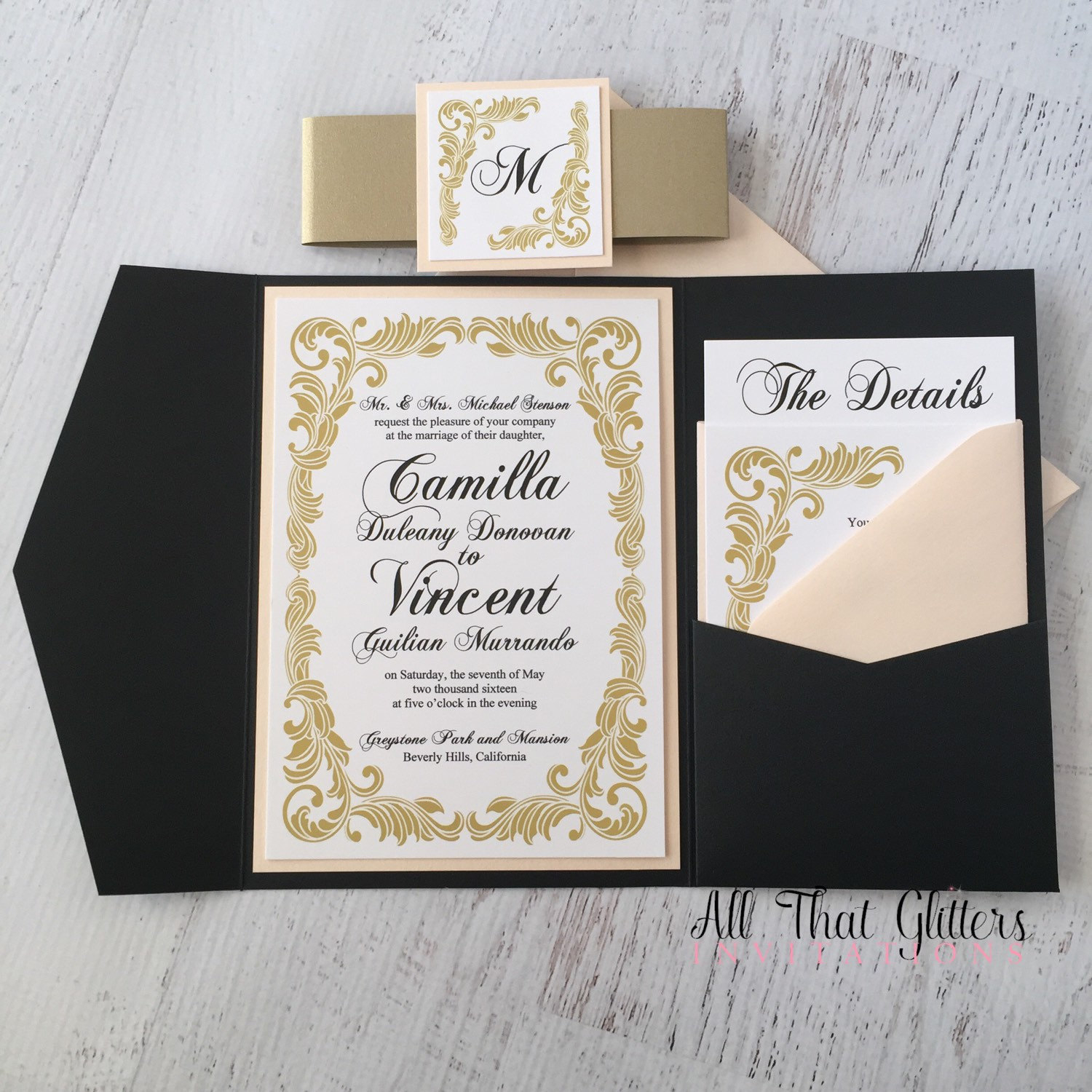 Wedding Invitation Suites Camilla Vintage Wedding Invitation Suite All That Glitters